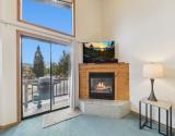 Gas Fireplace - Upstairs Living Room, Small Deck and Grill